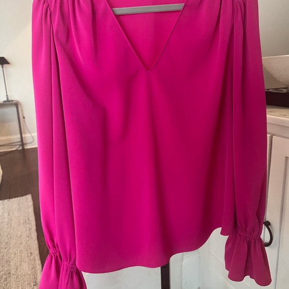 Aqua-Bloomindales Long Sleeve Pink Blouse - Picture 1 of 4